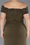 Long Olive Drab Plus Size Evening Dress ABU6302