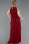 Long Burgundy Dantelle Plus Size Evening Dress ABU6330
