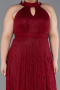 Long Burgundy Dantelle Plus Size Evening Dress ABU6330