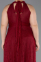 Long Burgundy Dantelle Plus Size Evening Dress ABU6330