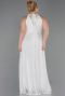 Long White Dantelle Plus Size Evening Dress ABU6330