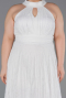 Long White Dantelle Plus Size Evening Dress ABU6330