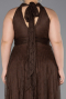 Long Brown Dantelle Plus Size Evening Dress ABU6330