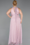 Long Powder Color Dantelle Plus Size Evening Dress ABU6330