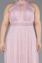 Long Powder Color Dantelle Plus Size Evening Dress ABU6330