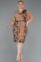 Midi Copper Scaly Plus Size Cocktail Dress ABK2666
