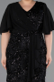 Midi Black Scaly Plus Size Cocktail Dress ABK2666