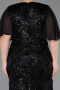 Midi Black Scaly Plus Size Cocktail Dress ABK2666