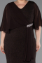 Long Brown Plus Size Evening Gown ABU2857
