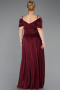 Long Burgundy Plus Size Evening Dress ABU6333