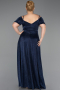 Long Navy Blue Plus Size Evening Dress ABU6333