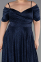Long Navy Blue Plus Size Evening Dress ABU6333