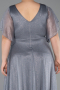 Anthracite Long Plus Size Evening Dress ABU5323