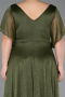 Olive Drab Long Plus Size Evening Dress ABU5323