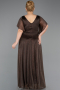 Long Brown Plus Size Evening Gown ABU5323