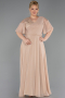 Long Gold Chiffon Plus Size Evening Dress ABU6340