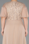 Long Gold Chiffon Plus Size Evening Dress ABU6340