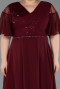 Long Burgundy Chiffon Plus Size Evening Dress ABU6340