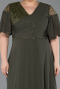 Long Olive Drab Chiffon Plus Size Evening Dress ABU6340