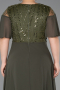 Long Olive Drab Chiffon Plus Size Evening Dress ABU6340