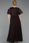 Long Brown Chiffon Plus Size Evening Dress ABU6340