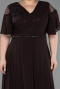 Long Brown Chiffon Plus Size Evening Dress ABU6340