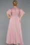 Long Powder Color Chiffon Plus Size Evening Dress ABU6340