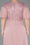 Long Powder Color Chiffon Plus Size Evening Dress ABU6340