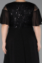Long Black Chiffon Plus Size Evening Dress ABU6340