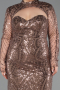 Long Copper Beaded Plus Size Evening Gown ABU6357