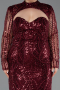Long Burgundy Beaded Plus Size Evening Gown ABU6357