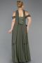 Long Olive Drab Chiffon Plus Size Evening Dress ABU5551