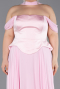 Long Powder Color Chiffon Plus Size Evening Dress ABU5551