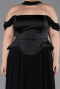 Long Black Chiffon Plus Size Evening Dress ABU5551