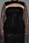 Long Black Beaded Plus Size Evening Gown ABU6346