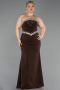 Long Brown Plus Size Evening Gown ABU6338