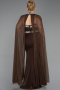 Long Brown Plus Size Evening Gown ABU6338