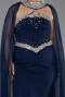 Long Navy Blue Plus Size Evening Gown ABU6338
