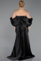 Long Black Scaly Plus Size Evening Gown ABU6312