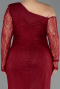 Long Burgundy Dantelle Plus Size Evening Gown ABU6339
