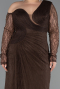Long Brown Dantelle Plus Size Evening Gown ABU6339