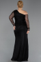 Long Black Dantelle Plus Size Evening Gown ABU6339