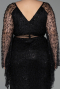 Long Black Beaded Plus Size Evening Gown ABU6350