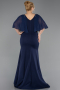 Long Navy Blue Plus Size Evening Gown ABU6353