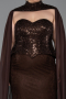 Long Brown Dantelle Plus Size Evening Dress ABU6361
