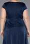 Long Navy Blue Plus Size Evening Gown ABU6363
