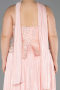 Long Salmon Chiffon Plus Size Evening Gown ABU5793