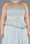 Long Mint Chiffon Plus Size Evening Gown ABU5793