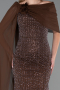 Long Brown Beaded Evening Dress ABU5816