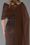 Long Brown Beaded Evening Dress ABU5816